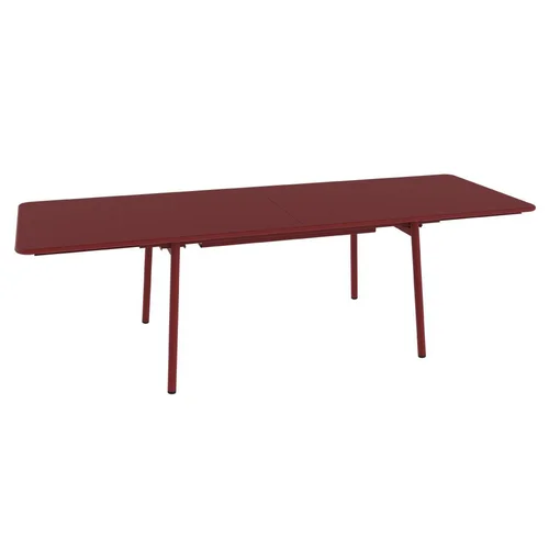 Solution extérieur：Table extensible Monceau coloris rouge en acier Fermob - 165/255 x 74 cm