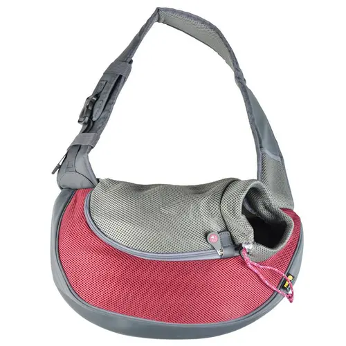 Pour vos projets extérieurs：Sac de transport pour petit chien et chat coloris bordeaux en nylon Europet Sarah Crazy Paws – 25 x 15,5 x 43 cm