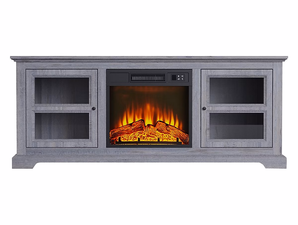 Buffet avec cheminée électrique couleur gris 2000W – Réf. XTTSEELRJ4345938199