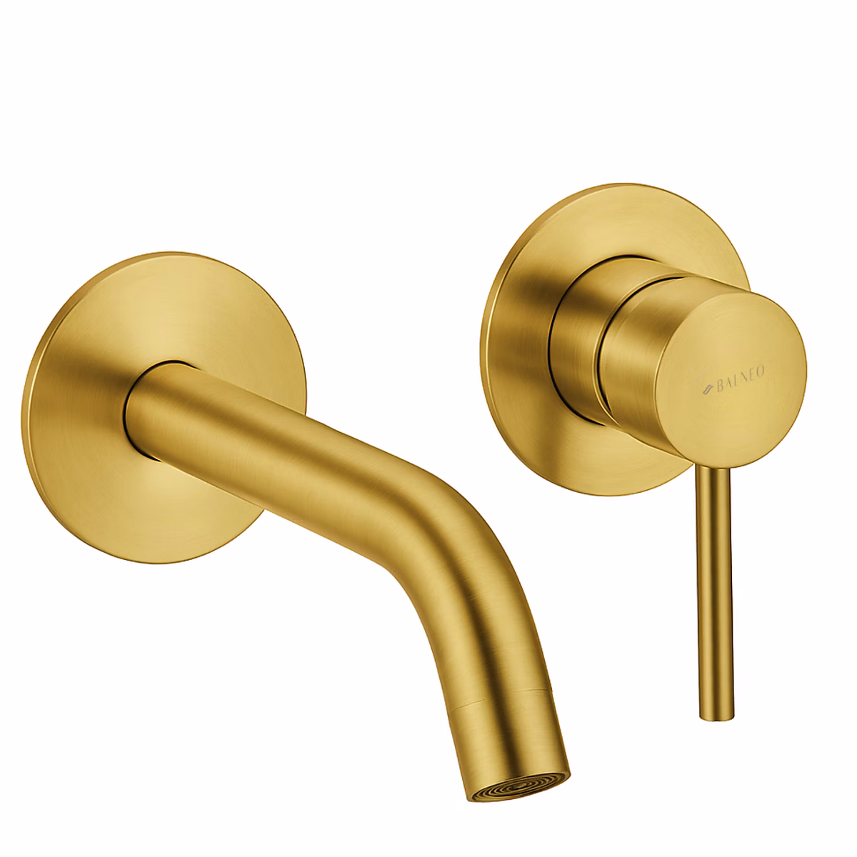 BALNEO Robinet Mitigeur mural pour lavabo or Acier inoxydable – Mitigeur encastré en acier inoxydable pour lavabo CASCADE