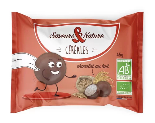 Jardin & idées:Drôles de céréales au chocolat lait bio en sachet de 45 g