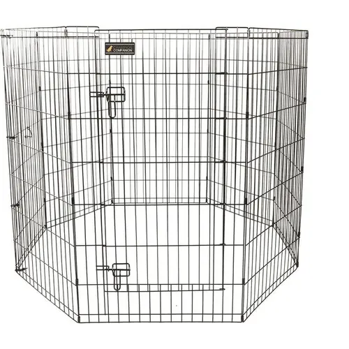 Solution maison:Parc pour chien en métal noir - 106 cm