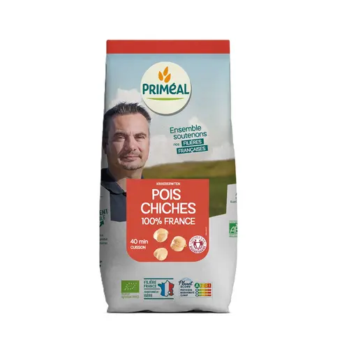 Déco pour le jardin：Pois chiches bio 100% France Priméal, en sachet de 500 g