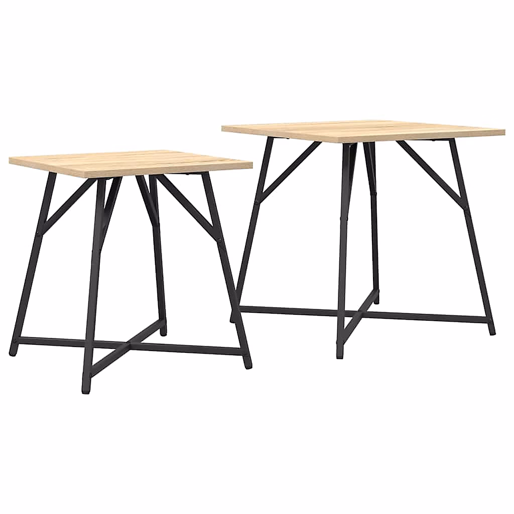 Ensemble de tables d'appoint 2 pcs Chêne Sonoma et noir vidaXL – Réf. HRBCCIBXL9102698168