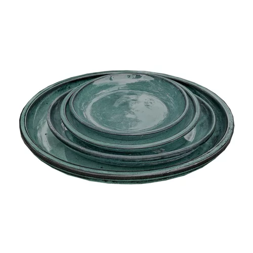 Adapté au jardin：Soucoupe en grès émaillé vert Amande Decolines Littoral - Ø 36 cm