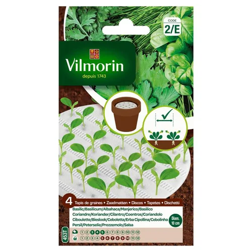 Espace vert essentiel：Tapis de graines aromatiques à semer Basilic Coriandre Ciboulette Persil Vilmorin