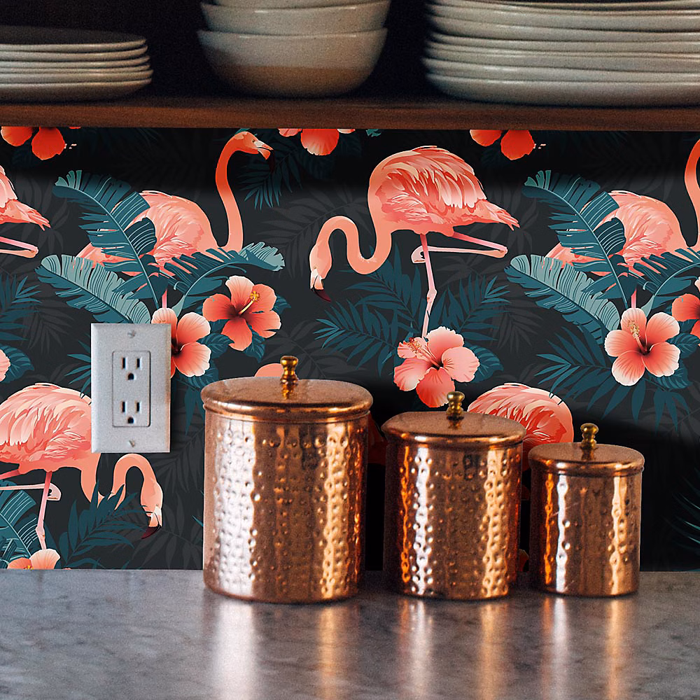 Crédence Adhésive Flamant Rose 100 × 40 cm
