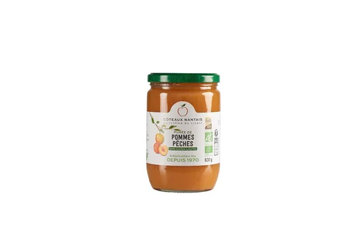 Choix au jardin：Purée bio pommes pêches Coteaux Nantais - 630 g