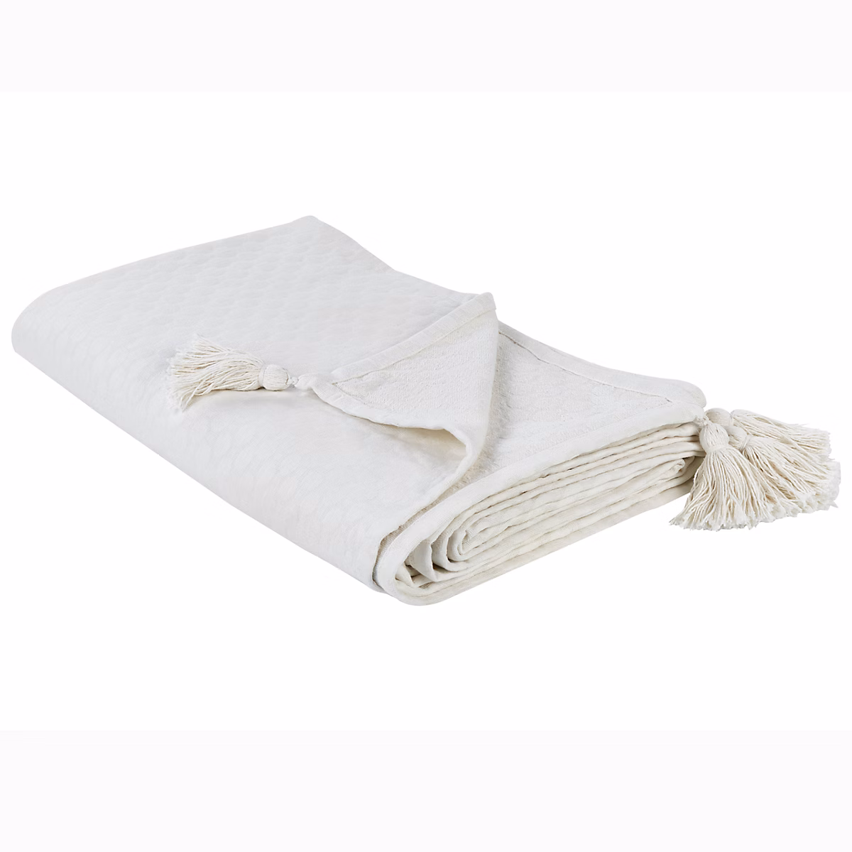Couvre-lits LINDULA Coton 150 × 200 cm Blanc cassé