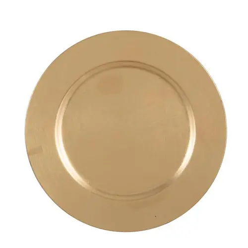 Pratique au jardin:Assiette décorative or en plastique Mila - Ø 33 cm