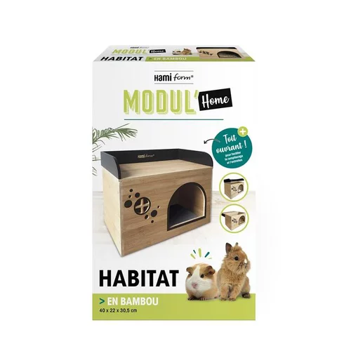 Pour profiter du jardin:Maison en bambou pour lapin Hamiform Modul’home