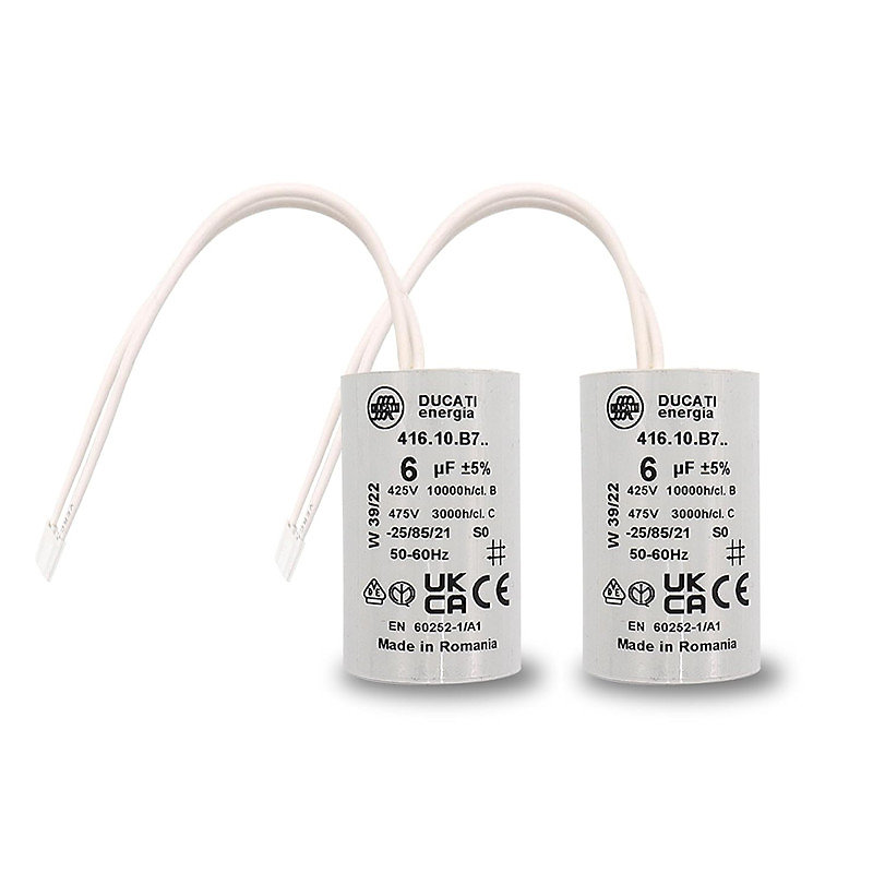 2 Condensateurs – 6 uF, à Connecteurs, pour Moteur Volet Roulant Bubendorff