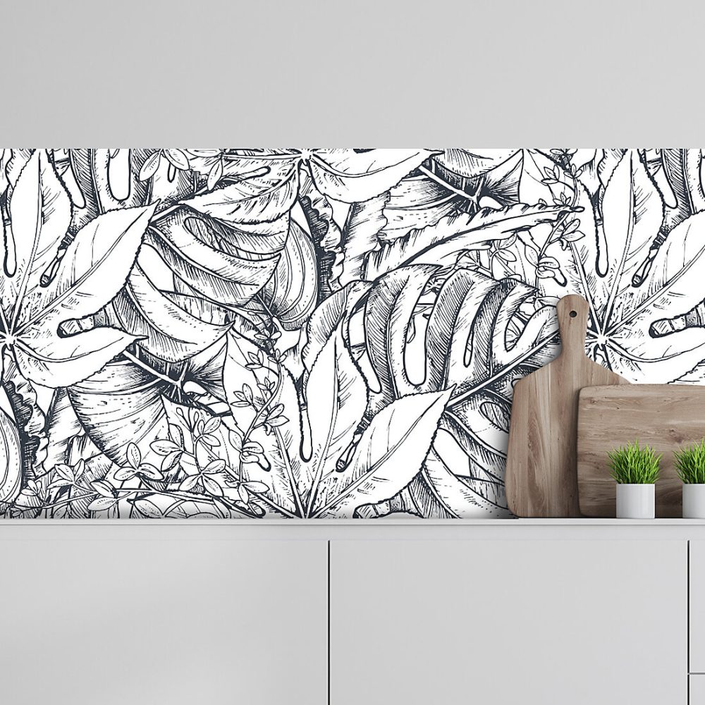 Crédence adhésive feuillage 40 × 400cm