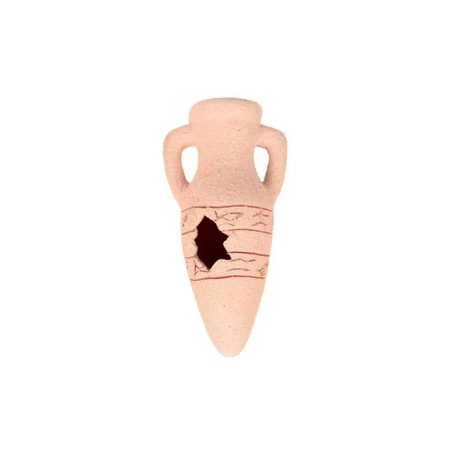 Pour votre confort au jardin：Décor d’aquarium amphore sablée beige en céramique 11,5x2,3x10,3 cm