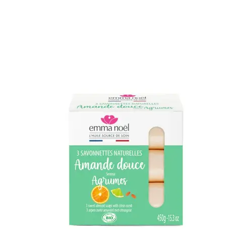 Jardin & maison:Savonnettes à l’amande douce bio en sachets de 3 x 150 g