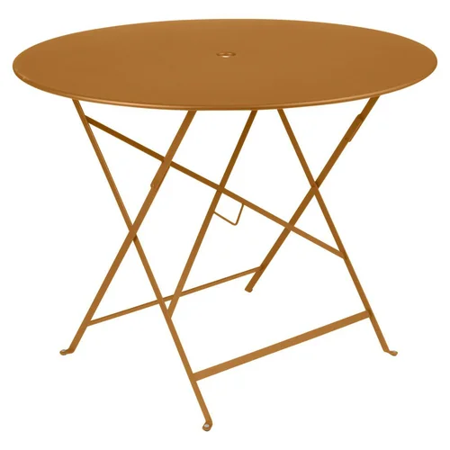Équipement jardin：Table pliante Bistro coloris marron en acier Fermob - Ø 96 x 74 cm