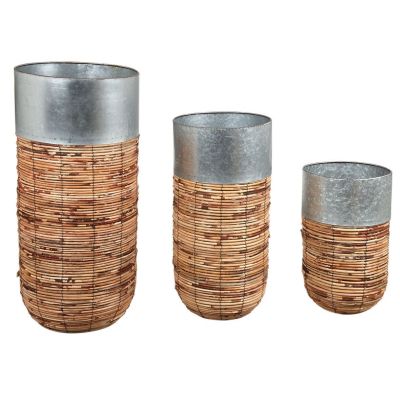 Cache-pots haut en rotin Paolo (Lot de 3)