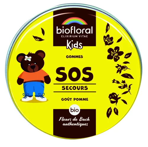 Univers végétal:Gommes bio SOS secours goût pomme pour enfants Biofloral kids - 45 g