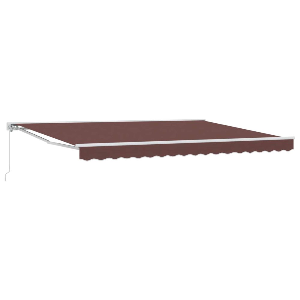 vidaXL Auvent rétractable manuel Marron 4,5 × 3,5 m