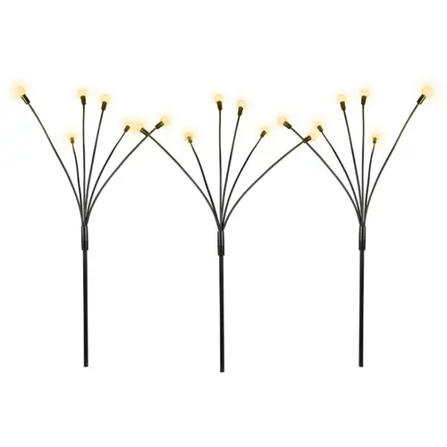 Pour embellir le jardin：Piques lucioles solaire animé 2 fonctions 18 LED coloris blanc chaud Blachere - 65 cm
