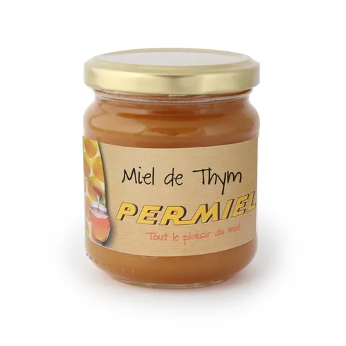 Une sélection pensée pour l’extérieur:Miel de thym conventionnel bio dans pot en verre de 250 g