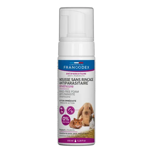 Jardin moderne:Mousse sans rinçage antiparasitaire pour rongeur Francodex - 150 ml