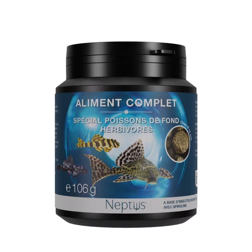 Pour vos espaces verts：Aliment complet pour poissons de fond herbivores pleco menu chips coloris multicolore Neptus – 200 ml