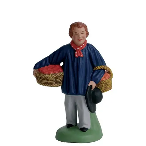 Espace vert confort：Personnage de crèche de Noël homme aux fruits Santons Escoffier - 7 cm