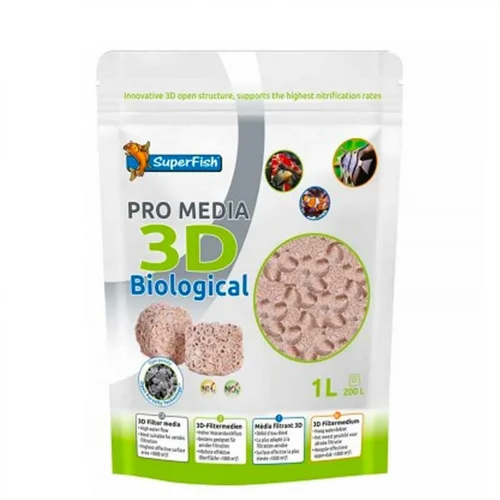 Jardin inspiration：Support bactérien 3D, forte densité, SUPERFISH Pro Media - 1L