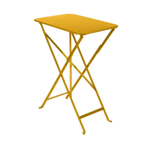 Vie extérieure：Table pliante coloris miel en acier Bistro Fermob - 37 x 57 x 74 cm