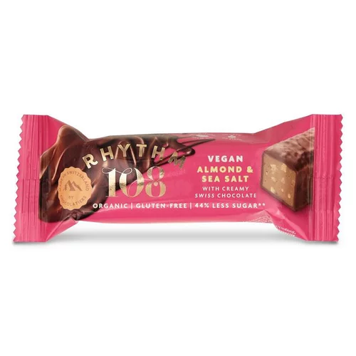 Idée pratique：Barre bio chocolat amande & sel Rythm 108 - 33 g