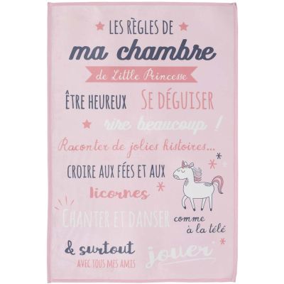 Tapis règles de la chambre enfant 60x90 cm (Little princesse -rose)