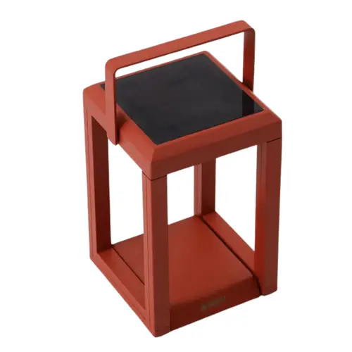 Facile à intégrer au jardin：Lanterne solaire en aluminium terracotta Oxalis - 16 x 16 x 25 cm