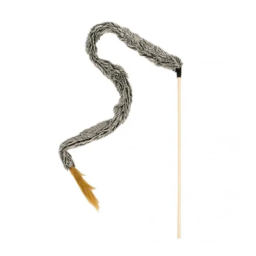 Nature maison：Canne à pêche pour chat coloris marron longue queue Duvoplus Maki - 85 cm