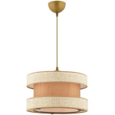 Suspension en coton et métal Halo (Crème et marron)