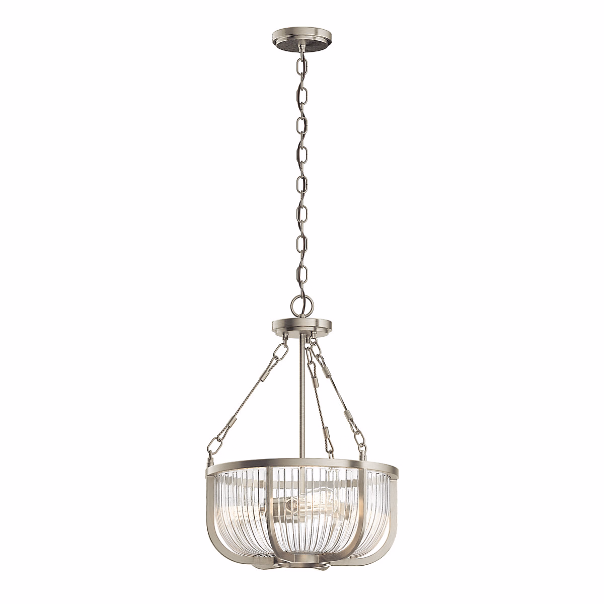 Luminaire et éclairage intérieur – Elstead Kichler Roux Plafonnier Suspendu Cylindrique Nickel Brossé