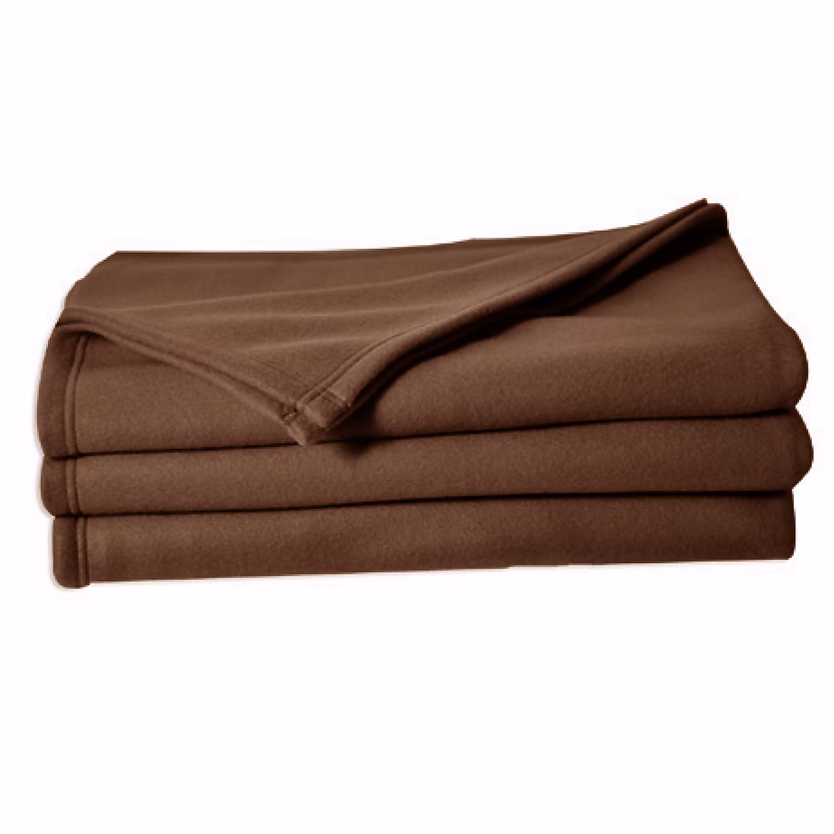 Couverture en polaire unie (220 × 240 cm – Marron chocolat)
