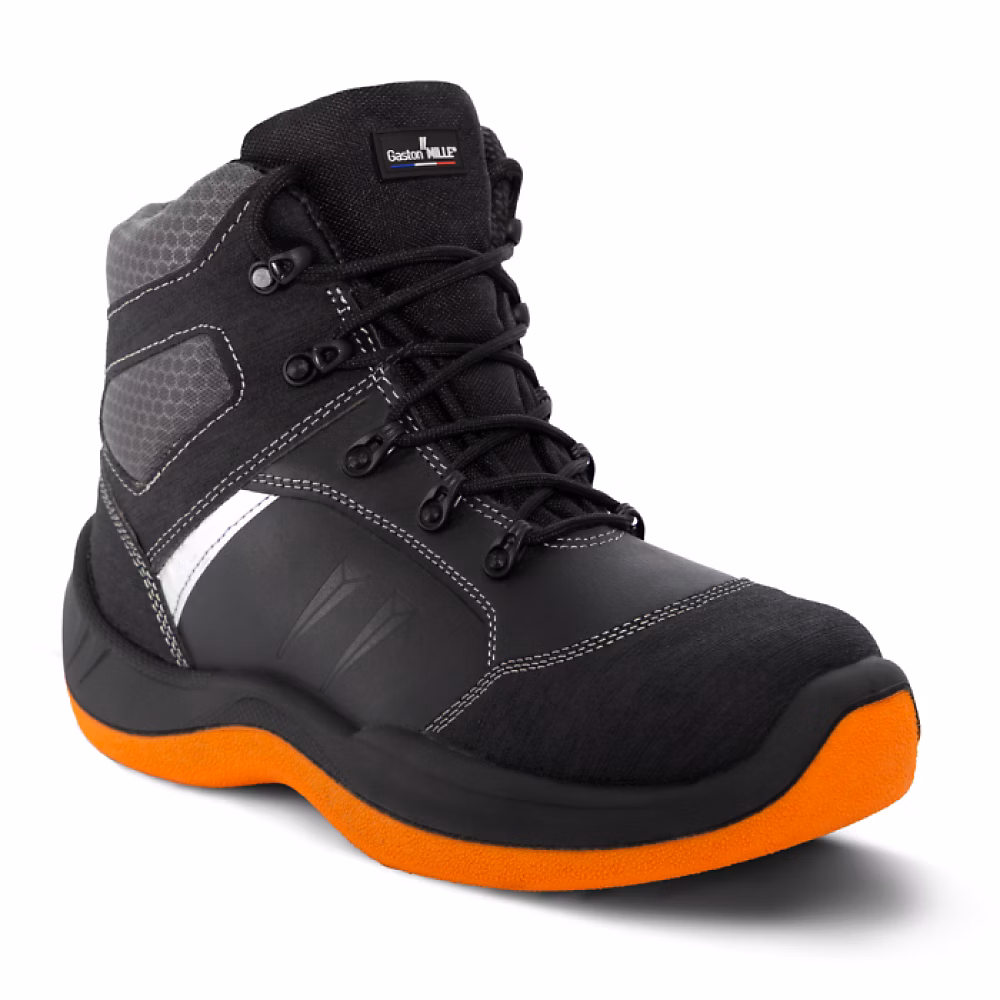 Chaussures de sécurité et chaussettes – Chaussures de sécurité montantes mixtes semelle non marquante spécial enrobage et goudronnage GASTON MILLE TARMIL S2PL HRO Noir 39