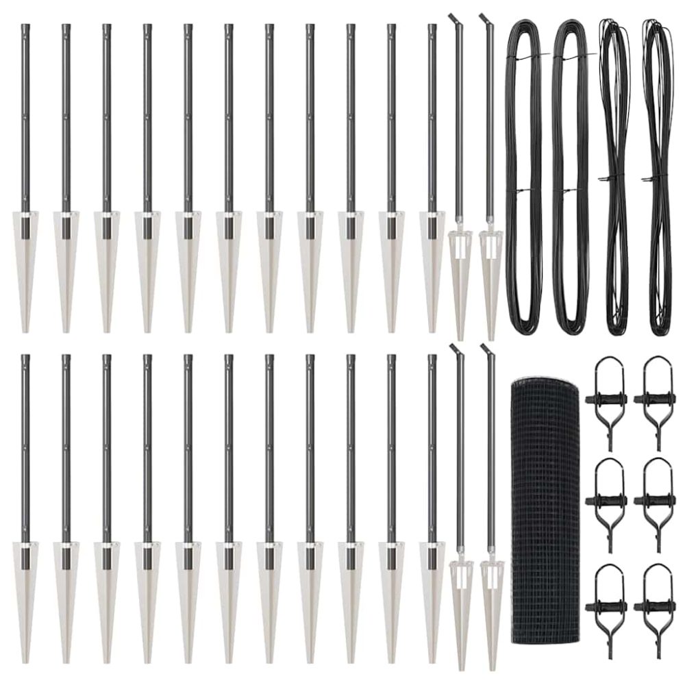 vidaXL Clôture en fil soudé avec pointes 50 x 0,8 m Gris Maille – Aménagement du jardin