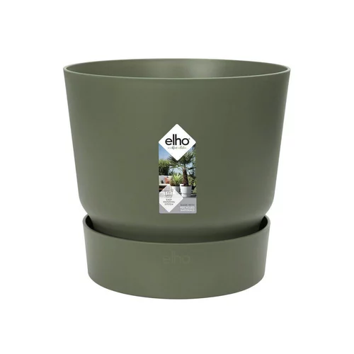 Pour donner du style au jardin:Pot Greenville rond de 13 L coloris vert Ø 30 x H 28 cm