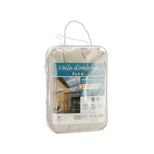 Pour mieux organiser votre jardin：Voile ombrage ivoire 3,6 m carré extensible