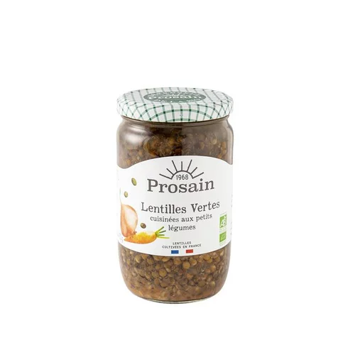 Pour mieux profiter du jardin：Lentilles vertes cuisinées aux petits légumes bio GM Prosain - 660 g