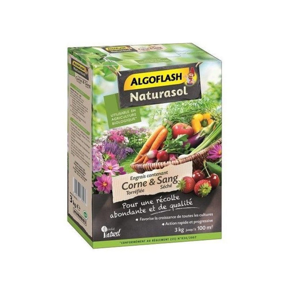 CENTRALE BRICO Engrais naturel potagers ALGOFLASH NATURASOL 3 kg 60 m² – Produits de jardinage