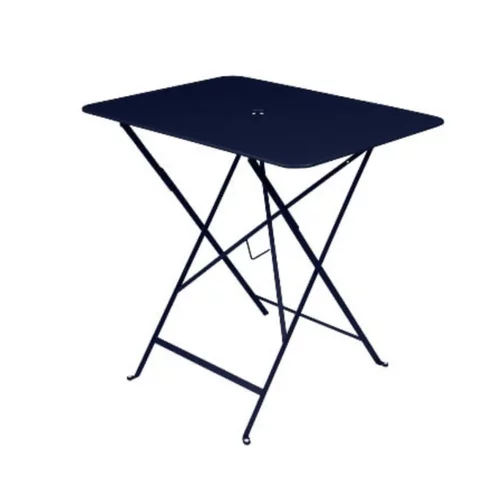 Pour votre confort au jardin：Table pliante en acier coloris bleu abysse collection Bistro Fermob - 77 x 57 x 74 cm