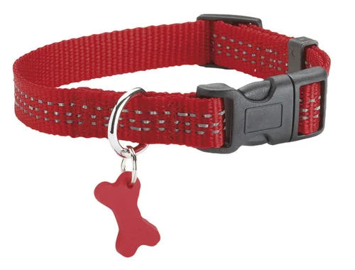 Utile dehors:Collier pour chien en nylon tressé coloris rouge Bobby Safe 10 mm - Taille XS
