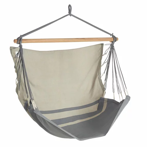 Pratique pour l’extérieur:Chaise hamac coloris anthracite taupe certifié FSC® Jobek Hamac Trankil - 140 x 110 cm