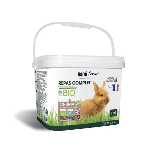 Pour organiser vos extérieurs：Repas complet bio pour lapin nain en seau de 7 kg