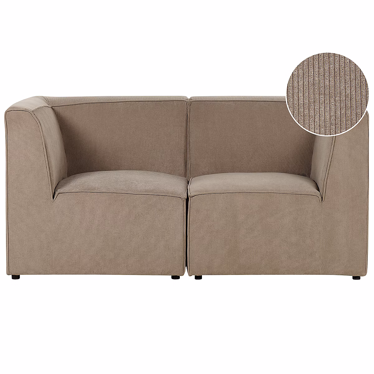 Canapé modulable 2 places LEMVIG Velours côtelé Taupe – Réf. ENHJCKJLV6582374591