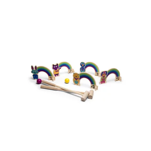 Fonctionnel au jardin:Croquet arc-en-ciel en bois BS TOY