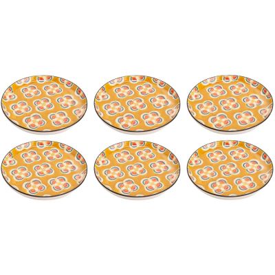 Assiette plate à motifs Imany (Lot de 6) (Jaune)
